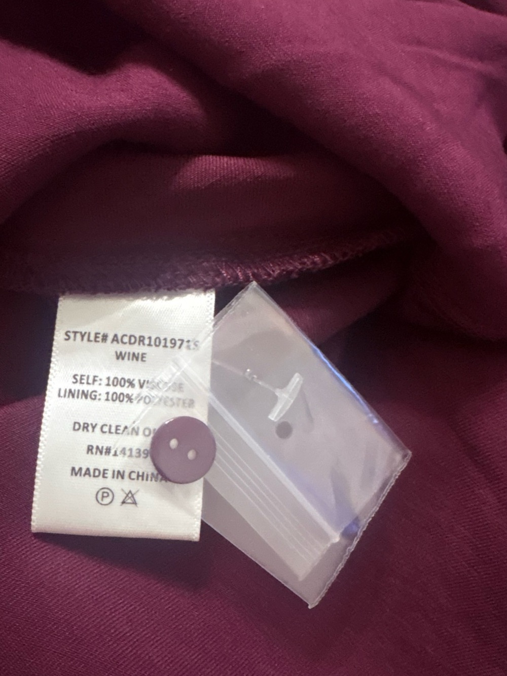 ASTR the Label - NWOT Elegant Purple Long Sleeve Dress (Size XL) (Lot 9 Item 06) - Picture 6 of 6